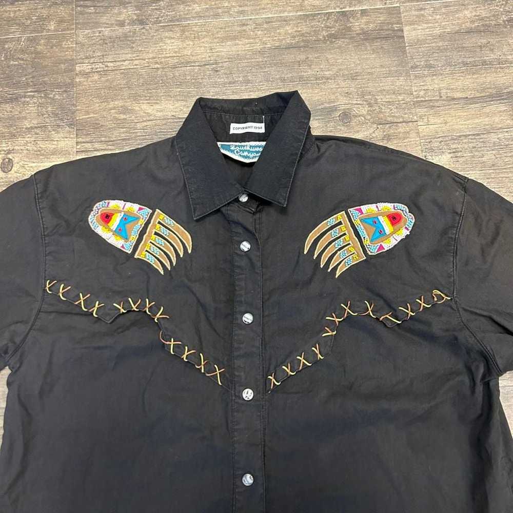 Vintage Southwest Canyon Pearl Snap L/S Shirt Wom… - image 3