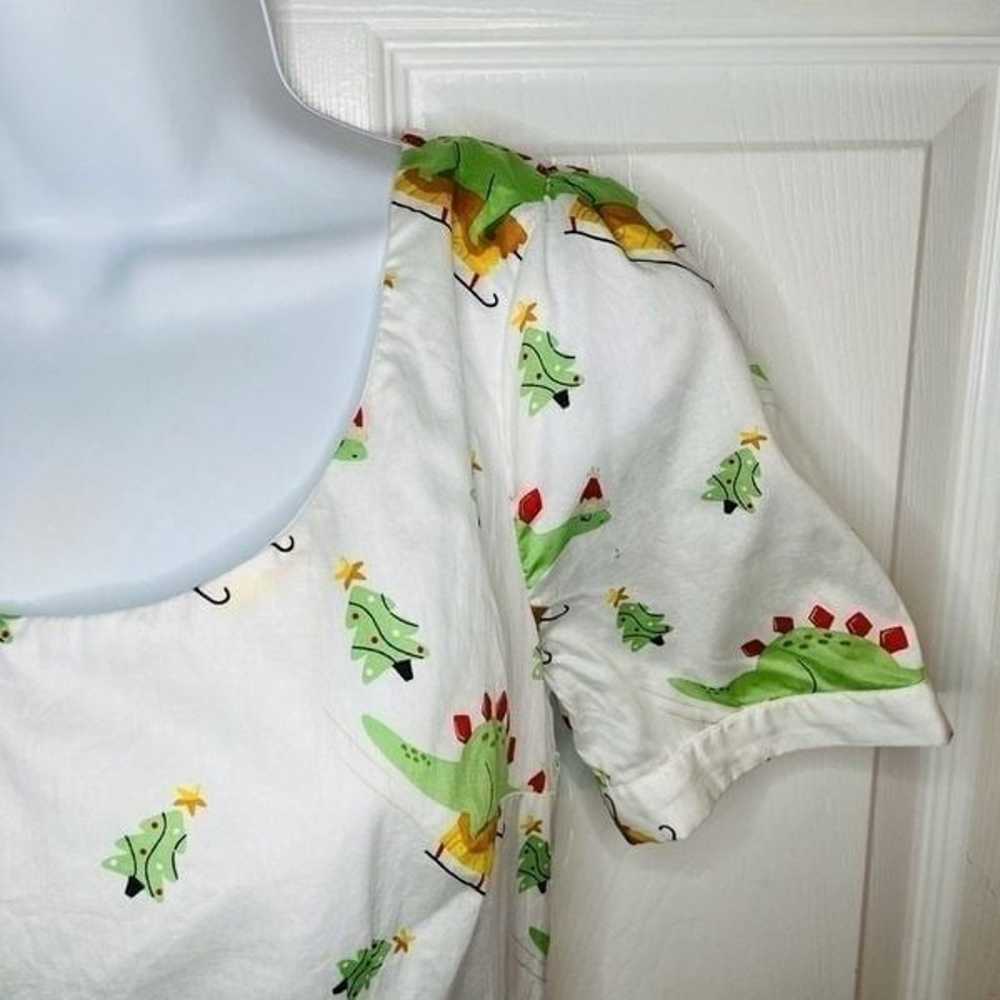 Modcloth Christmas Dinosaur Print What's The Scoo… - image 3