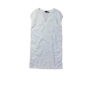 Theory Linen Blend Shift Dress White Sz Small Sle… - image 1