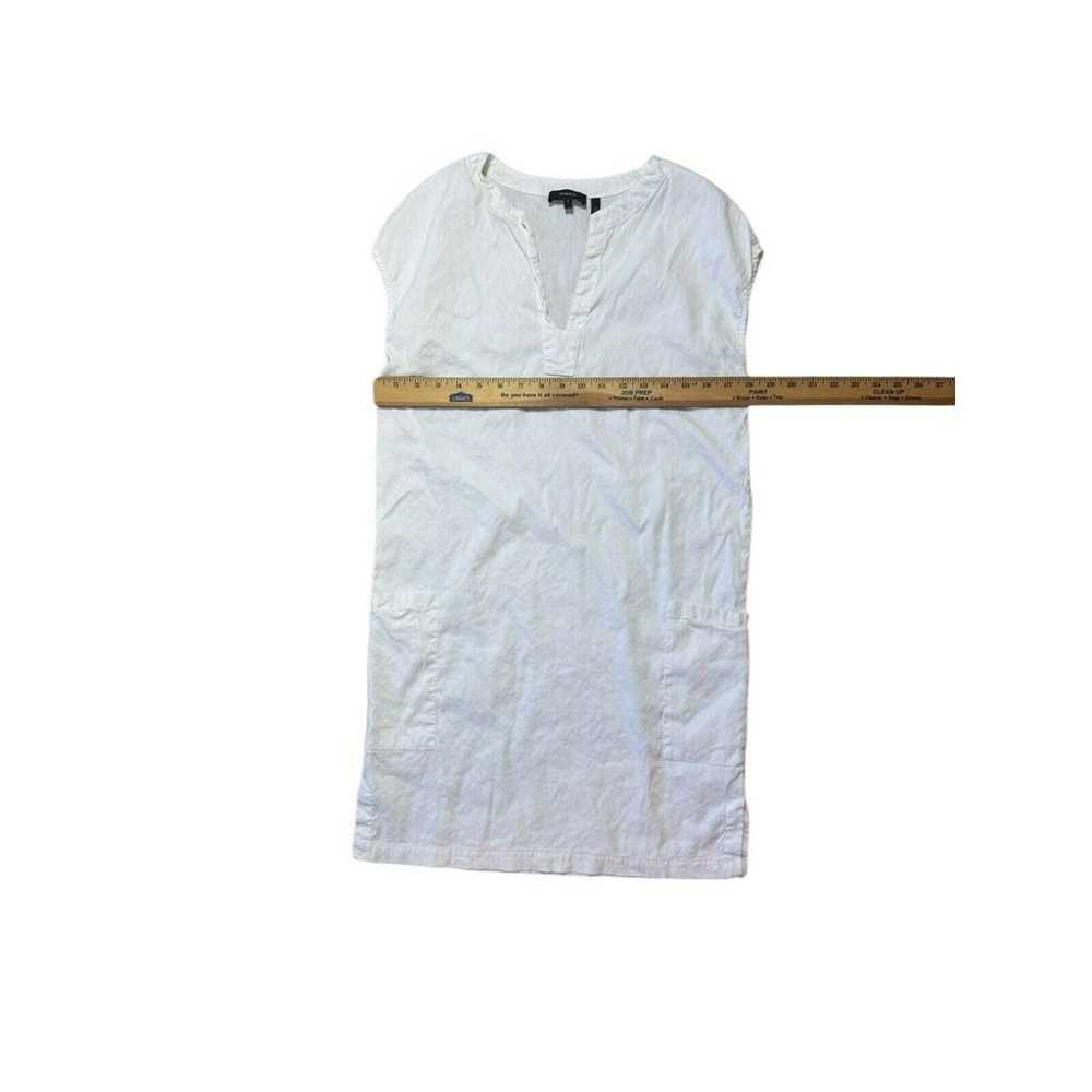 Theory Linen Blend Shift Dress White Sz Small Sle… - image 4