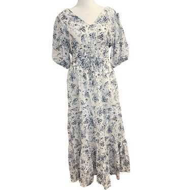 Lucky Brand Paisley Floral Tiered Midi Dress - Siz