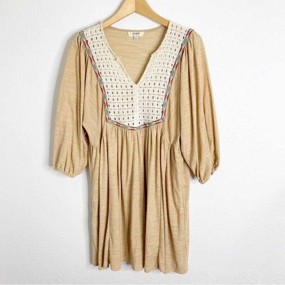 Umgee Neutral Boho Baby Doll Style Dress Size Med… - image 1