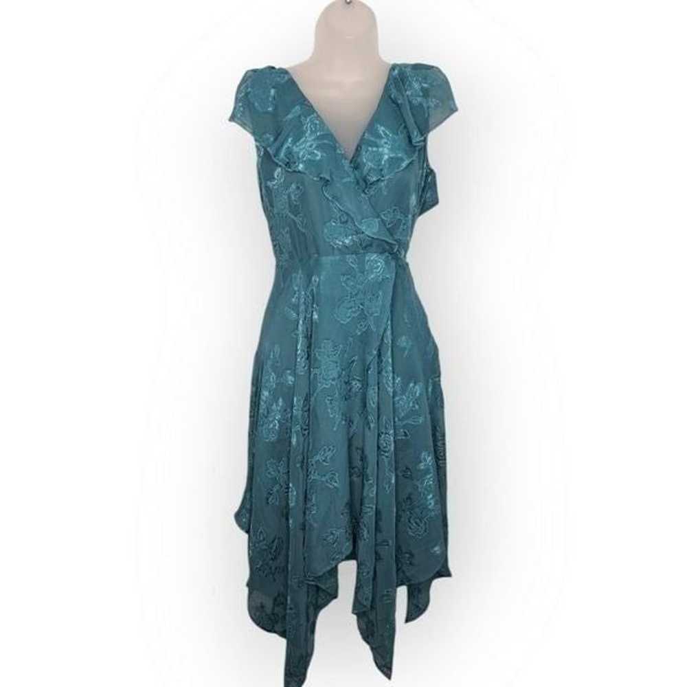 Leith Handkerchief Hem Faux-Wrap Midi Dress size … - image 2