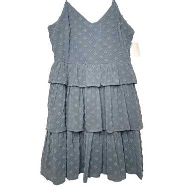 Altar'd State Pale Blue Ruffle Mini Tank Dress Te… - image 1