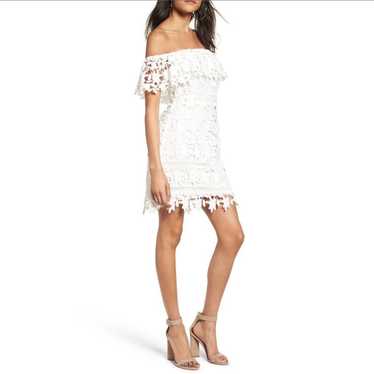 ASTR The Label White Lace Off the Shoulder Dress S