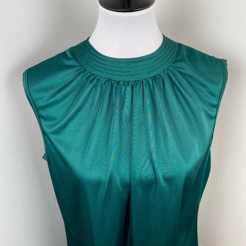 Vintage Tomorrow’s Dream Emerald Green High Neck … - image 2