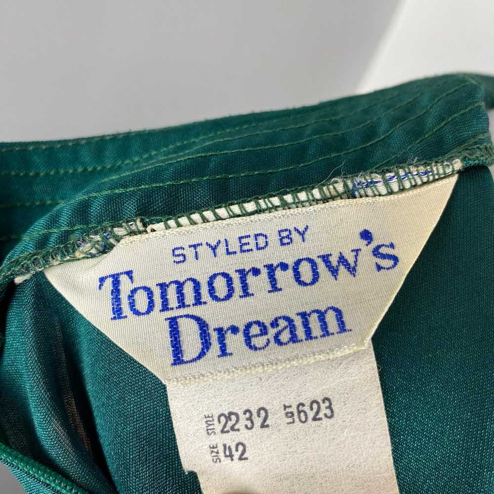 Vintage Tomorrow’s Dream Emerald Green High Neck … - image 8