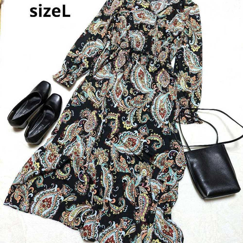 1421ꕤSHIEN Paisley Pattern Long Sleeve Long Dress… - image 1