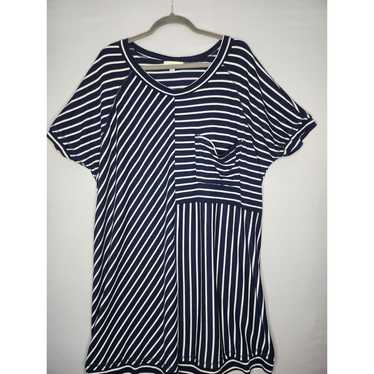 Umgee + Multidirectional Lined A-line Shirt Dress… - image 1