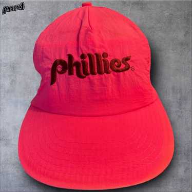 Rare Rare Vtg Phillies Hot Pink Nylon Snap Back H… - image 1