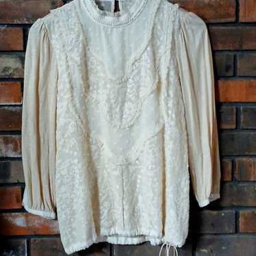 Anthropologie TINY XS cream lace top