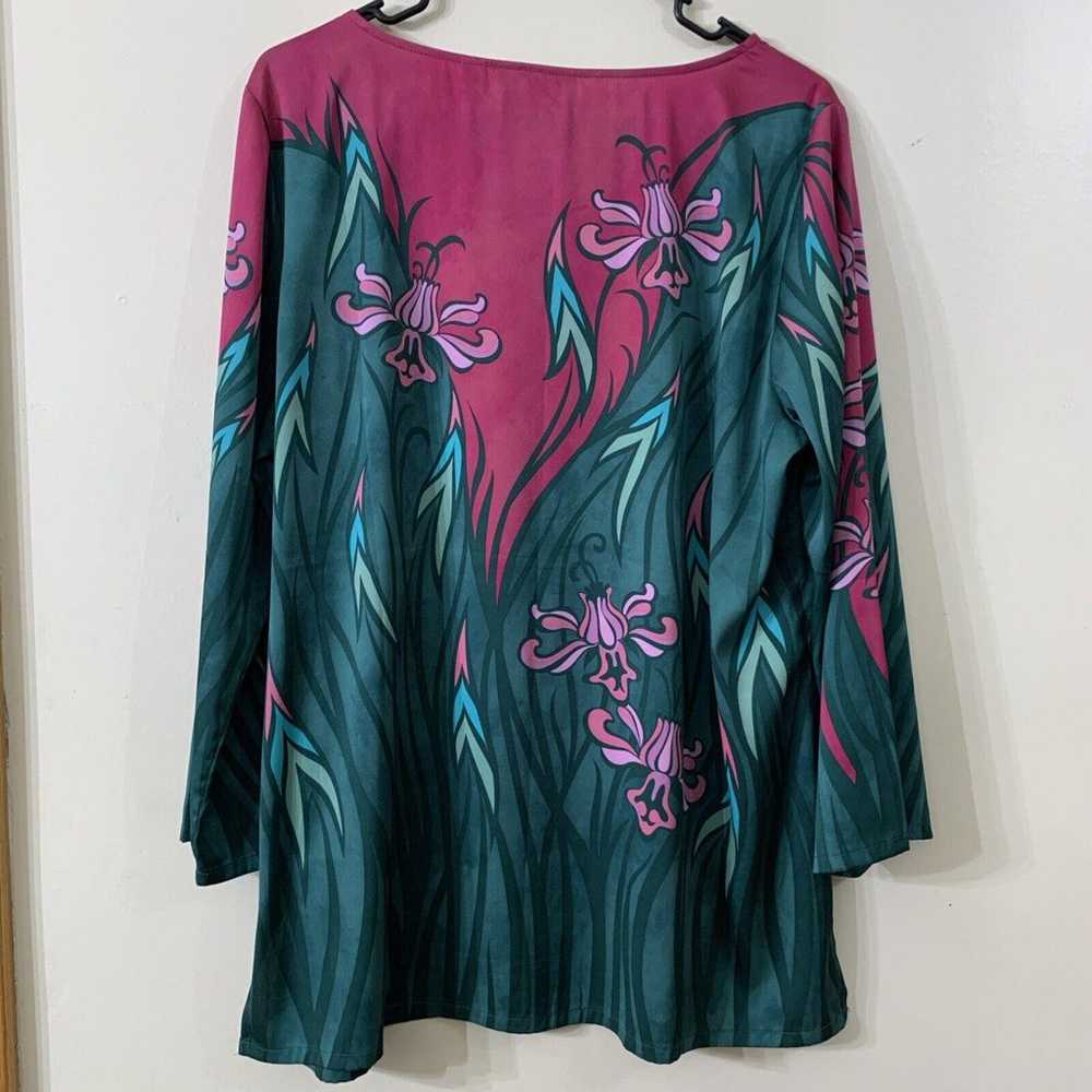 VTG Bob Mackie Wearable Art Top Womens Sz L Green… - image 6