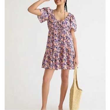 J.Crew Button-front cotton Voile Beach Dress in P… - image 1