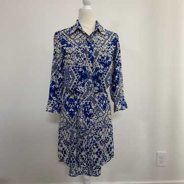 CAbi #422 Jewel Button Down Blue Shirtdress Blue S