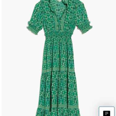 Max Studio Green Maxi Dress outlet Floral Print Green Maxi Dress Tiered Prairie Small