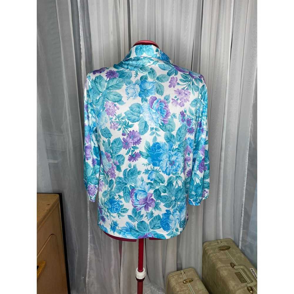 Vintage 1980’s floral long sleeve polo - image 2