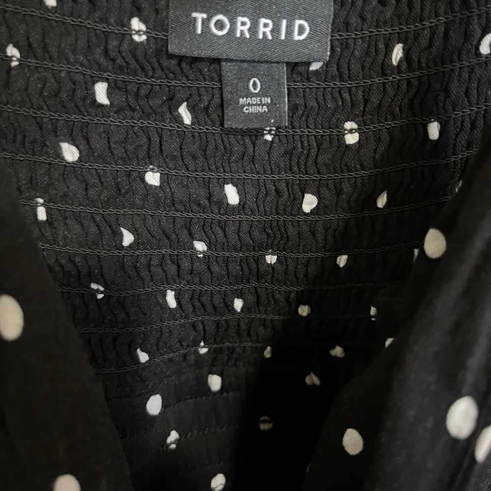 Torrid black white polka dot wide leg jumpsuit wi… - image 3