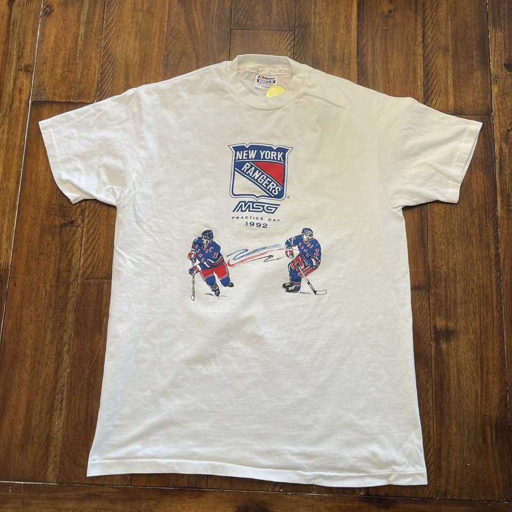 Hanes Vtg 90s New York Rangers Mark Messier Pract… - image 2