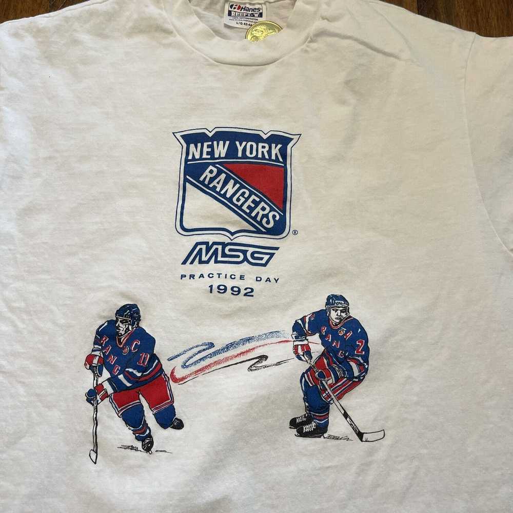 Hanes Vtg 90s New York Rangers Mark Messier Pract… - image 3