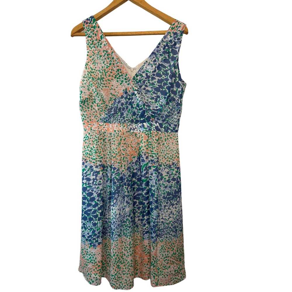 Boden Boden Multicolor Silk Sleeveless V-Neck Dre… - image 2