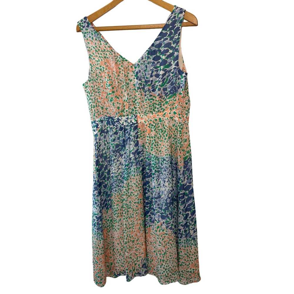 Boden Boden Multicolor Silk Sleeveless V-Neck Dre… - image 3