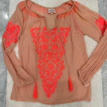 MISS JUNE PARIS gorgeous boho embroidered sheer w… - image 1