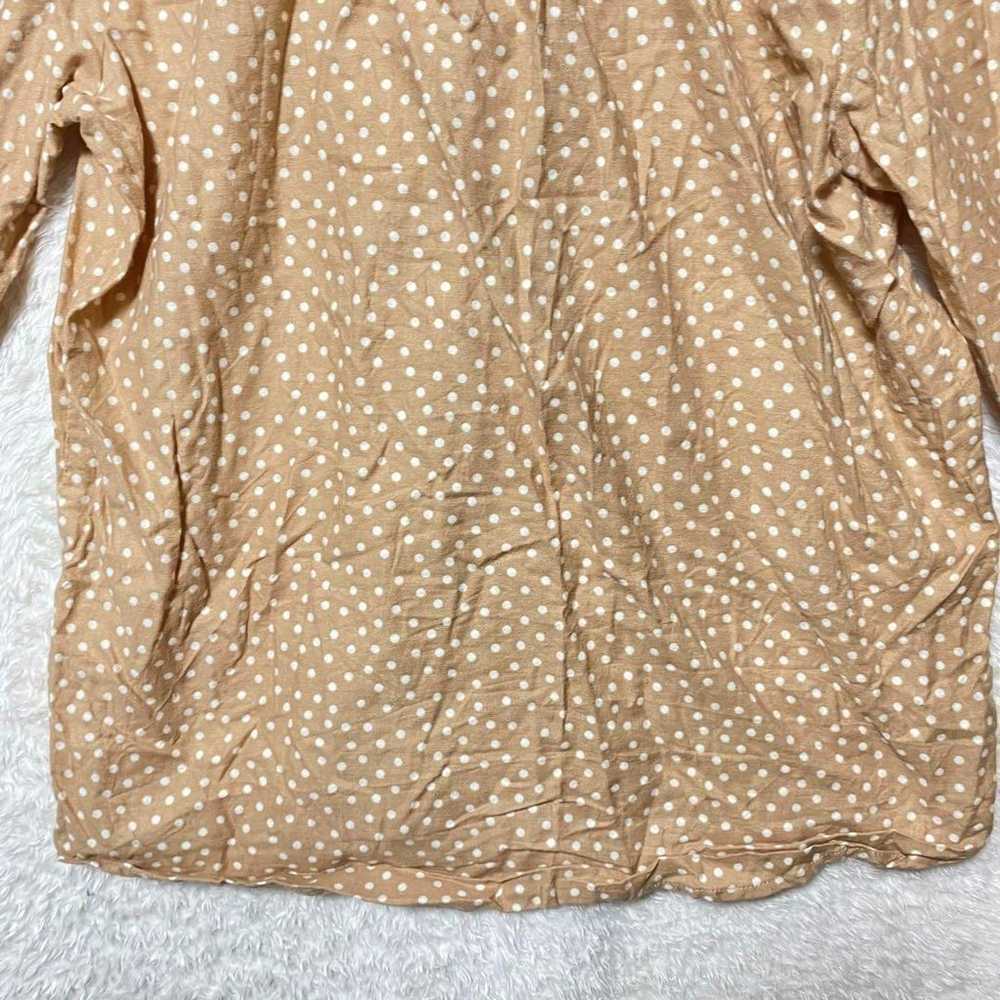 k67【grove】Long Sleeve Blouse Dot Ruffle Blouse Po… - image 6