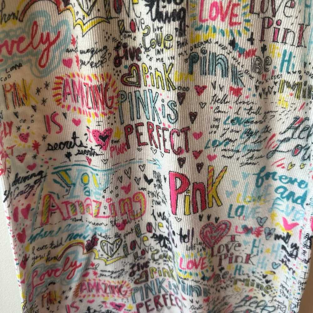 VS Pink Vintage Graffiti Ribbed Tank Top M - image 3