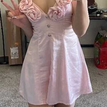 Pink rose mini dress