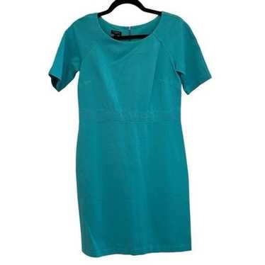 Talbots teal blue short sleeve dress