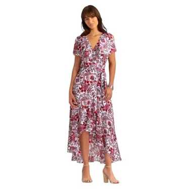 Sz S Gigi Parker Red floral Maxi Wrap Dress