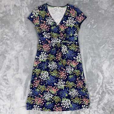 Boden Size 6R Casual Jersey Dress Navy Blue Flora… - image 1