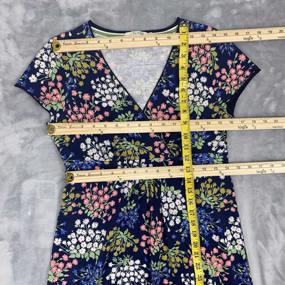 Boden Size 6R Casual Jersey Dress Navy Blue Flora… - image 4