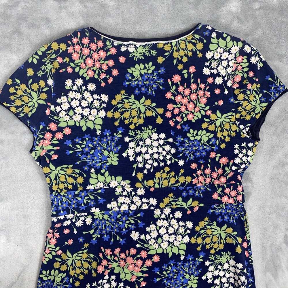 Boden Size 6R Casual Jersey Dress Navy Blue Flora… - image 8