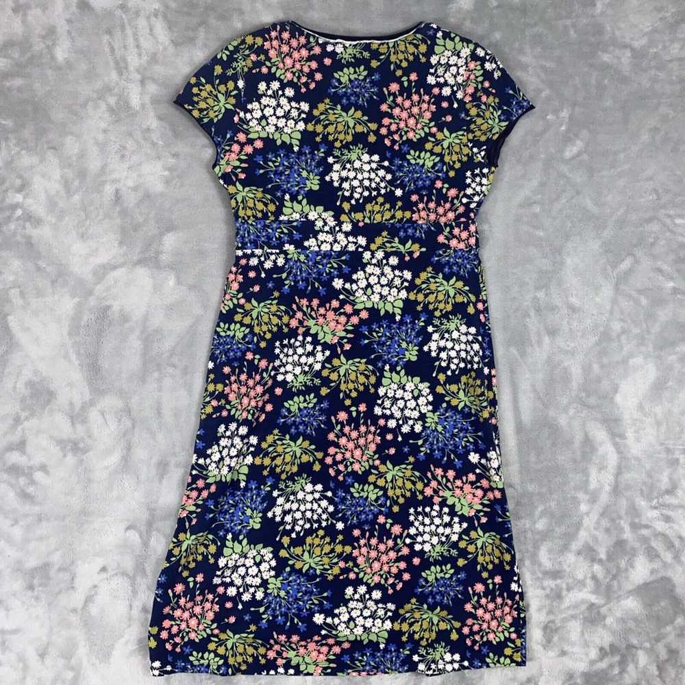 Boden Size 6R Casual Jersey Dress Navy Blue Flora… - image 9