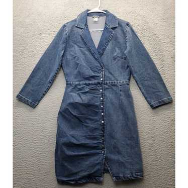 Venus Jean Dress Womens Size 4 Blue Denim Notch L… - image 1