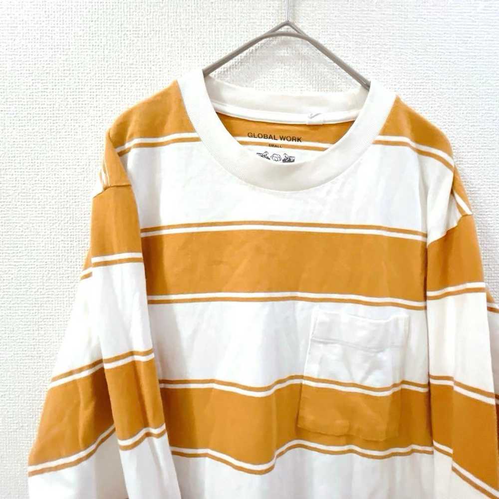 GLOBAL WORK border cut-and-sew orange long sleeve… - image 2