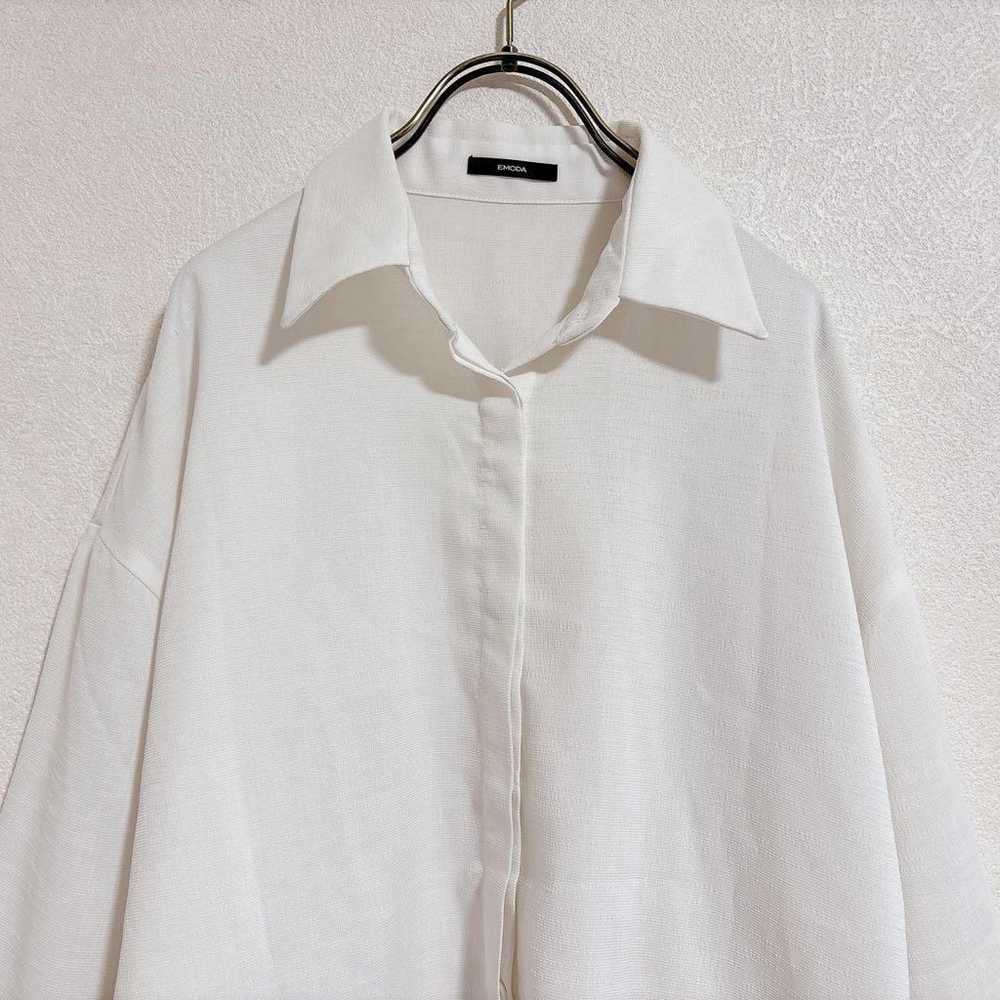 a1192 Emoda Blouse Long Sleeve Off-White Office C… - image 3