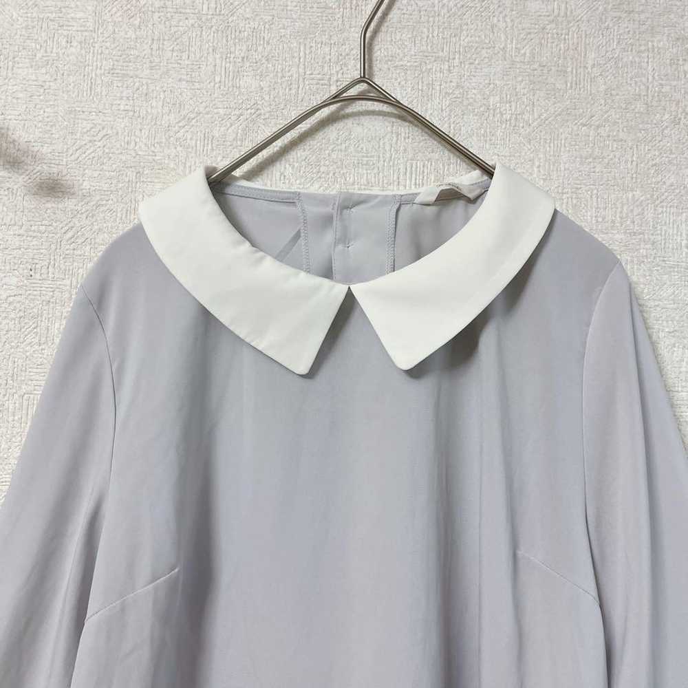 Techichi Blouse M Blue Simple Girly Workwear Offi… - image 3