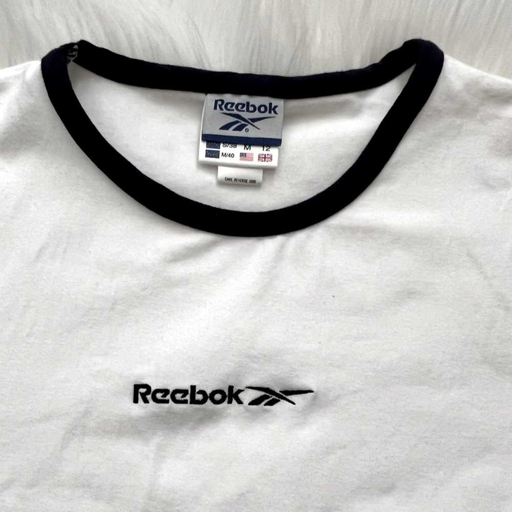 Reebok Athletic T-Shirt Mini Dress White/Navy Med… - image 2