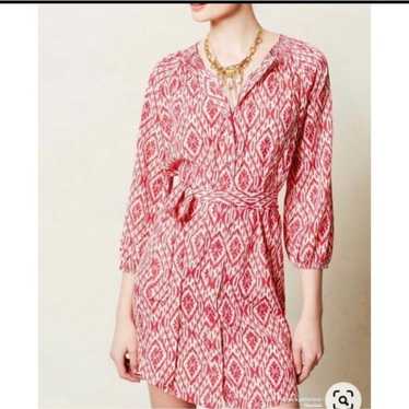 Anthropologie Maeve Ikat Frequencies Shirt Dress s