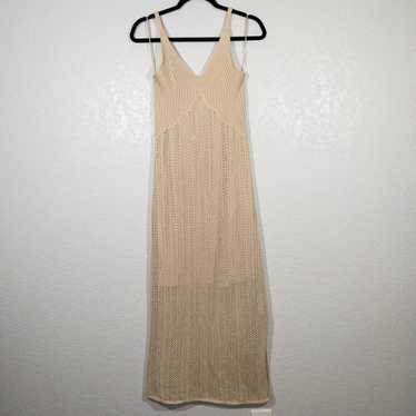 New Freshman 1996 Beige Crochet Maxi Dress Size L… - image 1