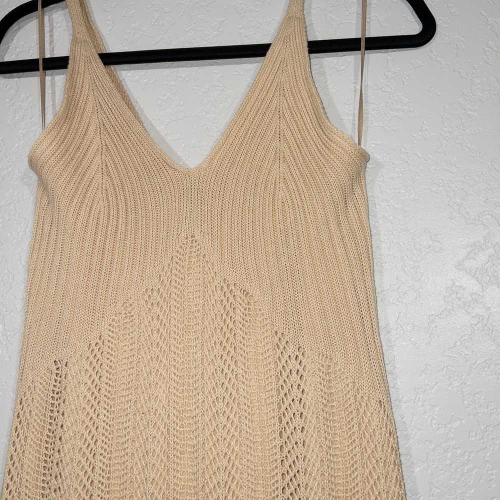 New Freshman 1996 Beige Crochet Maxi Dress Size L… - image 2