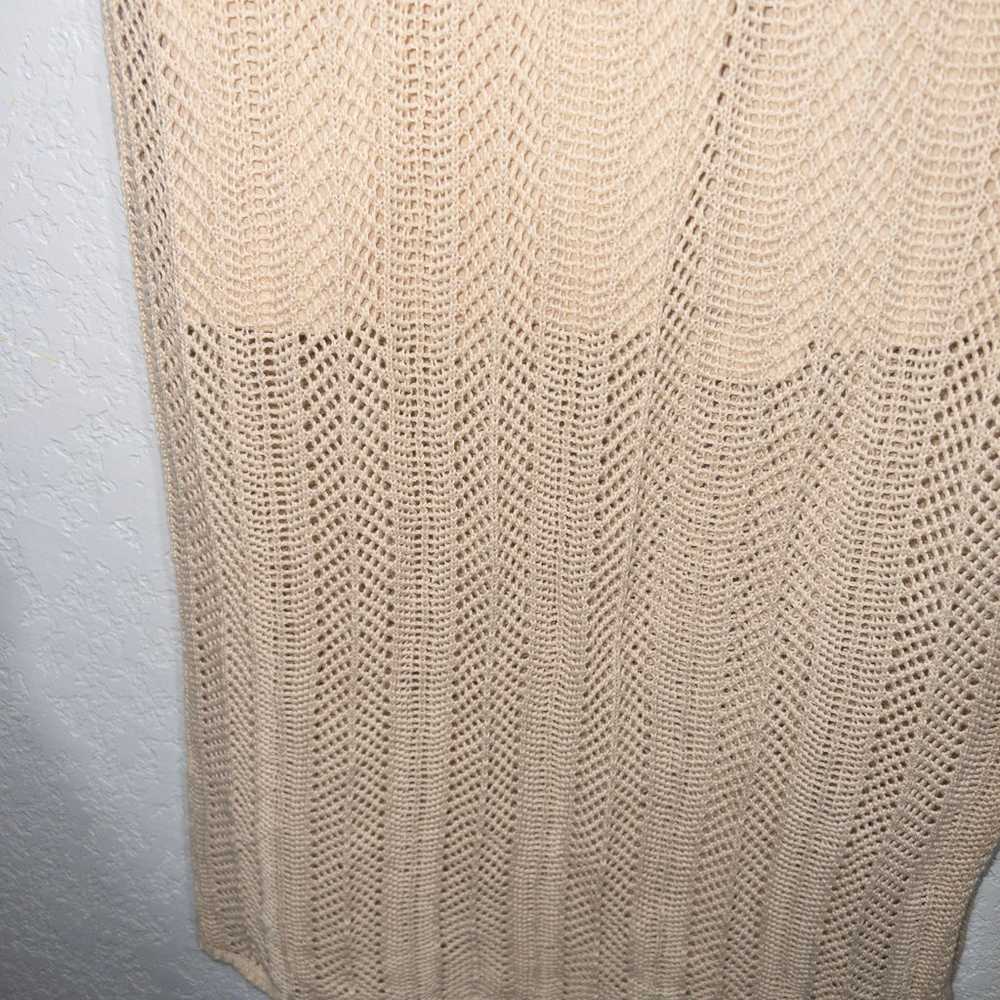 New Freshman 1996 Beige Crochet Maxi Dress Size L… - image 3