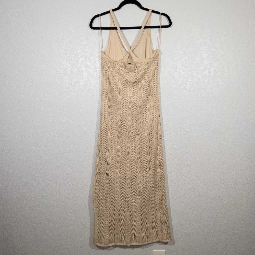 New Freshman 1996 Beige Crochet Maxi Dress Size L… - image 8