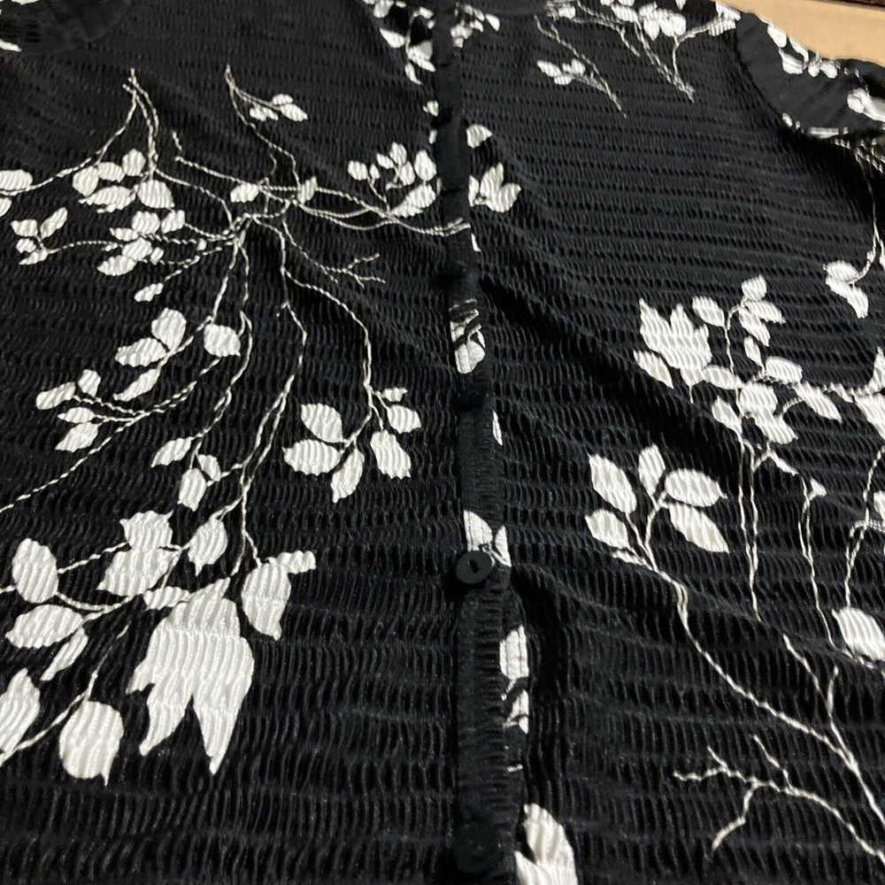 Pleat Pleat By Rafael Black Floral Dress Blouse S… - image 6