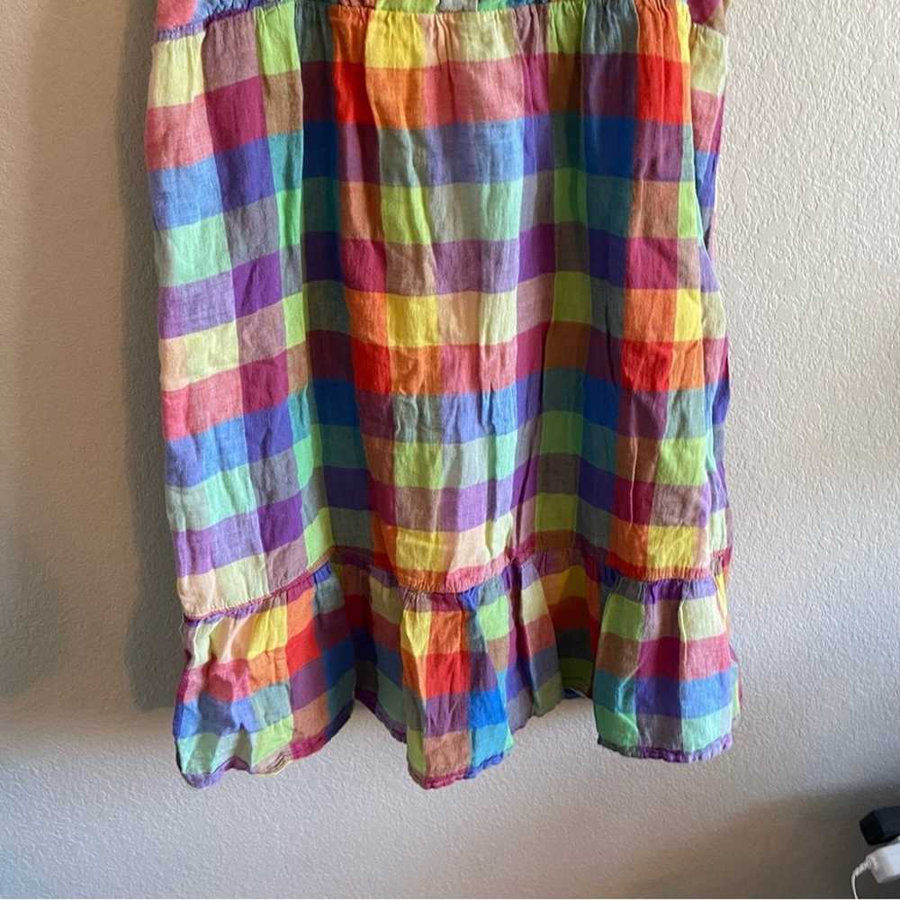 Y2K Old Navy Rainbow Plaid Patchwork Babydoll Min… - image 3