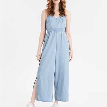 American Eagle Denim Tie Back Jumpsuit - image 1