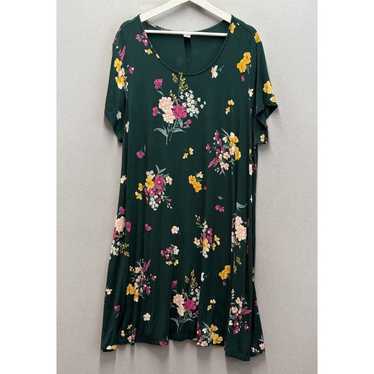 Old Navy Dress Swing Short Sleeve Floral Jersey Kn