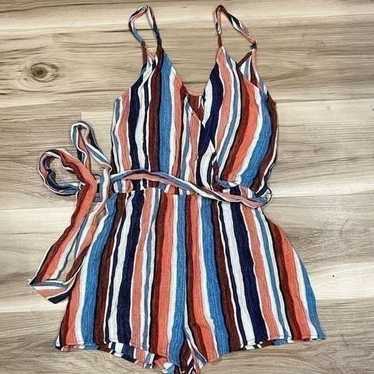 Lulu’s Angelene Blue and Orange Striped Sleeveles… - image 1